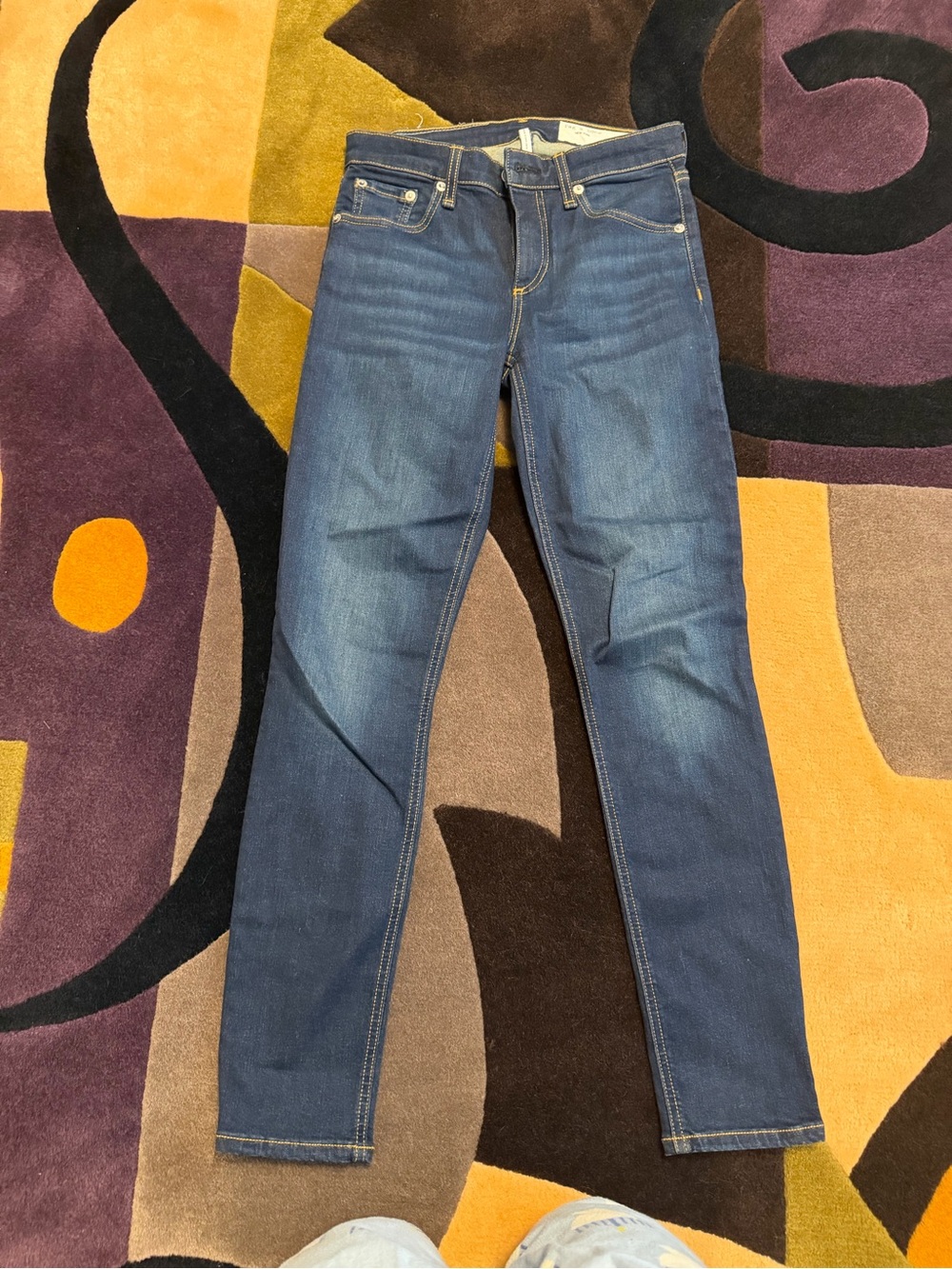 rag & bone Skinny Jeans in Medium Blue Wash